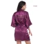 Modest / Simple Navy Blue Wedding Silk Robes 2020 V-Neck 3/4 Sleeve Sash Glitter Mother Of The Bride Dresses