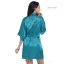 Modest / Simple Navy Blue Wedding Silk Robes 2020 V-Neck 3/4 Sleeve Sash Glitter Mother Of The Bride Dresses