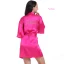 Modest / Simple Navy Blue Wedding Silk Robes 2020 V-Neck 3/4 Sleeve Sash Glitter Mother Of The Bride Dresses