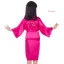 Modest / Simple Pearl Pink Wedding Silk Robes 2020 3/4 Sleeve V-Neck Sash Glitter Printing Flower Girl Dresses