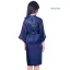 Modest / Simple Pearl Pink Wedding Silk Robes 2020 3/4 Sleeve V-Neck Sash Glitter Printing Flower Girl Dresses