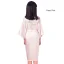 Modest / Simple Pearl Pink Wedding Silk Robes 2020 3/4 Sleeve V-Neck Sash Glitter Printing Flower Girl Dresses
