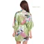 Fancy Red Wedding Bridal Printing Flower Silk Robes 2020 V-Neck 3/4 Sleeve Sash