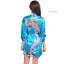 Fancy Red Wedding Bridal Printing Flower Silk Robes 2020 V-Neck 3/4 Sleeve Sash
