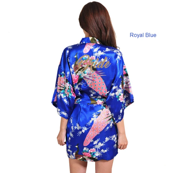 Fancy Red Wedding Bridal Printing Flower Silk Robes 2020 V-Neck 3/4 Sleeve Sash