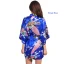 Fancy Red Wedding Bridal Printing Flower Silk Robes 2020 V-Neck 3/4 Sleeve Sash