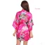 Fancy Red Wedding Bridal Printing Flower Silk Robes 2020 V-Neck 3/4 Sleeve Sash