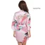 Fancy Red Wedding Bridal Printing Flower Silk Robes 2020 V-Neck 3/4 Sleeve Sash