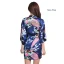 Fancy Red Wedding Bridal Printing Flower Silk Robes 2020 V-Neck 3/4 Sleeve Sash