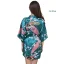 Fancy Red Wedding Bridal Printing Flower Silk Robes 2020 V-Neck 3/4 Sleeve Sash