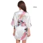 Fancy Red Wedding Bridal Printing Flower Silk Robes 2020 V-Neck 3/4 Sleeve Sash