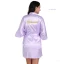 Modest / Simple Candy Pink Wedding Bridesmaid V-Neck 3/4 Sleeve Silk Robes 2020 Sash Glitter Printing