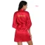 Modest / Simple Candy Pink Wedding Bridesmaid V-Neck 3/4 Sleeve Silk Robes 2020 Sash Glitter Printing