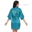 Modest / Simple Candy Pink Wedding Bridesmaid V-Neck 3/4 Sleeve Silk Robes 2020 Sash Glitter Printing
