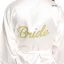 Modest / Simple Navy Blue White Wedding Bridal Bridesmaid Silk Robes 2020 V-Neck 3/4 Sleeve Sash