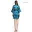 Modest / Simple Navy Blue White Wedding Bridal Bridesmaid Silk Robes 2020 V-Neck 3/4 Sleeve Sash