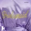 Modest / Simple Navy Blue White Wedding Bridal Bridesmaid Silk Robes 2020 V-Neck 3/4 Sleeve Sash