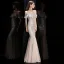 Sparkly Burgundy Sequins Evening Dresses  2020 Trumpet / Mermaid Spaghetti Straps Short Sleeve Floor-Length / Long Ruffle Backless Formal Dresses