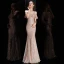 Sparkly Burgundy Sequins Evening Dresses  2020 Trumpet / Mermaid Spaghetti Straps Short Sleeve Floor-Length / Long Ruffle Backless Formal Dresses