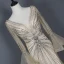 High-end Gold Red Carpet Evening Dresses  2020 Trumpet / Mermaid See-through Deep V-Neck Long Sleeve Bell sleeves Beading Rhinestone Sequins Sweep Train Ruffle Backless Formal Dresses
