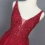 Élégant Bleu Ciel Dansant Robe De Bal 2020 Princesse Col v profond Sans Manches Appliques En Dentelle Perlage Faux Diamant Glitter Tulle Longue Volants Dos Nu Robe De Ceremonie