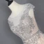 Illusion Champagne Transparentes Tapis rouge Robe De Soirée 2020 Trompette / Sirène Encolure Dégagée Sans Manches Perlage Faux Diamant Plumes Train De Balayage Volants Robe De Ceremonie