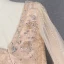 High End Gold Abendkleider 2020 Etui V-Ausschnitt Ärmellos Perlenstickerei Strass Gespaltete Front Sweep / Pinsel Zug Rüschen Rückenfreies Festliche Kleider