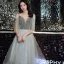 Fashion Grey Homecoming Graduation Dresses 2020 A-Line / Princess V-Neck Spaghetti Straps Sleeveless Beading Tassel Glitter Star Sequins Knee-Length Ruffle Backless Formal Dresses