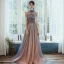 High End Marineblau Ballkleider Mit Schal 2020 A Linie Bandeau Ärmellos Perlenstickerei Glanz Tülle Sweep / Pinsel Zug Rüschen Rückenfreies Festliche Kleider