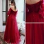 Vintage / Retro Burgundy Dancing Prom Dresses 2020 A-Line / Princess Off-The-Shoulder Puffy 3/4 Sleeve Appliques Lace Beading Floor-Length / Long Ruffle Backless