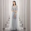 Haut de Gamme Gris Transparentes Tapis rouge Robe De Soirée Avec Châle 2020 Princesse Encolure Dégagée Sans Manches Plumes Perlage Paillettes Train De Balayage Volants Robe De Ceremonie