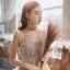 High End Champagner Ballkleider 2020 A Linie Spaghettiträger Ärmellos Perlenstickerei Glanz Tülle Sweep / Pinsel Zug Rüschen Rückenfreies Festliche Kleider