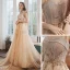 High End Champagner Ballkleider 2020 A Linie Spaghettiträger Ärmellos Perlenstickerei Glanz Tülle Sweep / Pinsel Zug Rüschen Rückenfreies Festliche Kleider