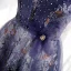 Fancy Purple Dancing Prom Dresses 2020 A-Line / Princess Off-The-Shoulder Short Sleeve Sash Beading Glitter Flower Tulle Floor-Length / Long Ruffle Backless Formal Dresses