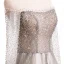 Charmant Champagne Dansant Robe De Bal 2020 Princesse Transparentes Encolure Dégagée Manches Longues Perlage Glitter Tulle Train De Balayage Volants Dos Nu Robe De Ceremonie
