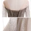Charmant Champagne Dansant Robe De Bal 2020 Princesse Transparentes Encolure Dégagée Manches Longues Perlage Glitter Tulle Train De Balayage Volants Dos Nu Robe De Ceremonie