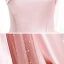 Fashion Blushing Pink Satin Prom Dresses 2020 A-Line / Princess Strapless Sleeveless Beading Pearl Floor-Length / Long Ruffle Backless Formal Dresses