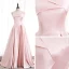 Fashion Blushing Pink Satin Prom Dresses 2020 A-Line / Princess Strapless Sleeveless Beading Pearl Floor-Length / Long Ruffle Backless Formal Dresses