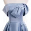 Modest / Simple Sky Blue Satin Dancing Prom Dresses 2020 A-Line / Princess Strapless Sleeveless Beading Pearl Floor-Length / Long Ruffle Backless Formal Dresses