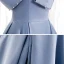 Modest / Simple Sky Blue Satin Dancing Prom Dresses 2020 A-Line / Princess Strapless Sleeveless Beading Pearl Floor-Length / Long Ruffle Backless Formal Dresses