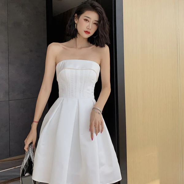 black prom & homecoming dresses Black Removable Train Prom Dresses V-Neck Homecoming Dress FD3132 –  Viniodress main image 0