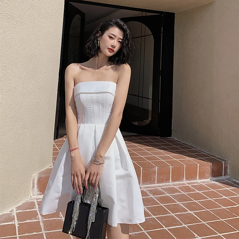 green emerald velvet dress Strapless Red Ruffle Prom Dresses, Red Ruffle Strapless Formal Graduat –  jbydress main image 1