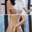 Chic / Beautiful Gold Prom Dresses 2020 A-Line / Princess Off-The-Shoulder Short Sleeve Glitter Polyester Floor-Length / Long Ruffle Backless Formal Dresses