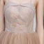 Flotte Champagne Gallakjoler 2020 Prinsesse Spaghetti Straps Ærmeløs Beading Glitter Tulle Lange Flæse Halterneck Kjoler