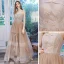Flotte Champagne Gallakjoler 2020 Prinsesse Spaghetti Straps Ærmeløs Beading Glitter Tulle Lange Flæse Halterneck Kjoler