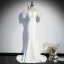 Vintage / Originale Blanche Robe De Soirée 2020 Trompette / Sirène Encolure Carrée Gonflée Manches Courtes Ceinture Appliques En Dentelle Tribunal Train Volants Dos Nu Robe De Ceremonie