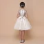 Sparkly Champagne Sequins Flower Girl Dresses 2020 Ball Gown Scoop Neck Short Sleeve Sash Short Ruffle