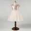 Sparkly Champagne Sequins Flower Girl Dresses 2020 Ball Gown Scoop Neck Short Sleeve Sash Short Ruffle