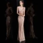 Scintillantes Or Rose Paillettes Robe De Soirée 2020 Trompette / Sirène Col v profond Sans Manches Longue Dos Nu Robe De Ceremonie