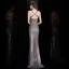 Fashion Grey Sequins Evening Dresses  2020 Trumpet / Mermaid Halter Sleeveless Floor-Length / Long Backless Formal Dresses